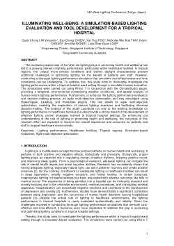 Illuminating Well-Being: A Simulation-Based Lighting Evaluation And Tool Development For A Tropical Hospital