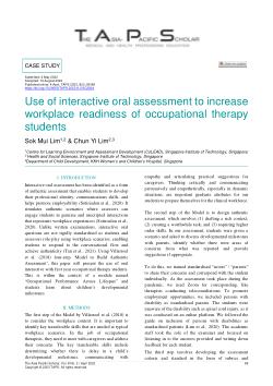Use of interactive oral assessment to increase workplace readiness of occupational therapy students
