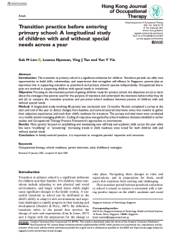Transition practice before entering primary school: A longitudinal study of children with and without special needs across a year