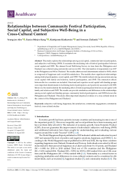 Relationships between community festival participation, social capital, and subjective well-being in a cross-cultural context