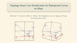 Topology-Aware Line Densification for Reprojected Curves on Maps