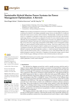 Sustainable Hybrid Marine Power Systems for Power Management Optimisation: A Review