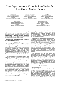 User experience on a virtual patient chatbot for physiotherapy student training