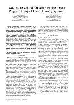 Scaffolding Critical Reflection Writing Across Programs Using a Blended Learning Approach