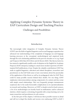 Applying Complex Dynamic Systems Theory in EAP Curriculum Design and Teaching Practice: Challenges and Possibilities