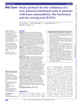 Study protocol for the validation of a new pictorial functional scale in patients with knee osteoarthritis: the functional activity scoring tool (FAST)