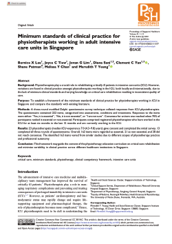 Minimum standards of clinical practice for physiotherapists working in adult intensive care units in Singapore