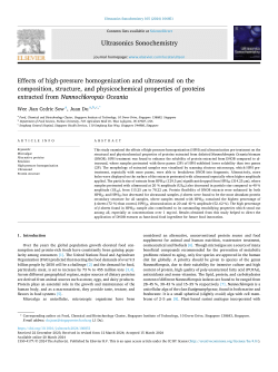 Effects of high-pressure homogenization and ultrasound on the composition, structure, and physicochemical properties of proteins extracted from <i>Nannochloropsis Oceania.</i>