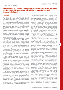 Development of immediate and chronic spontaneous urticaria following mRNA COVID-19 vaccination: Tolerability of revaccination and immunological study