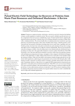 Pulsed Electric Field Technology for Recovery of Proteins from Waste Plant Resources and Deformed Mushrooms: A Review