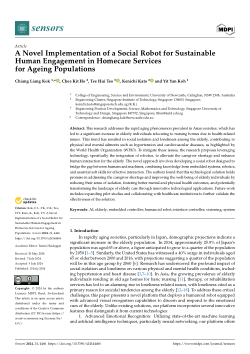 A Novel Implementation of a Social Robot for Sustainable Human Engagement in Homecare Services for Ageing Populations