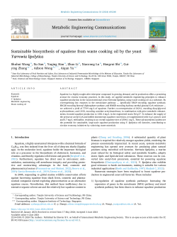 Sustainable biosynthesis of squalene from waste cooking oil by the yeast Yarrowia lipolytica