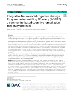 Integrative Neuro‑social cognitive Strategy Programme for Instilling REcovery (INSPIRE): a community‑based cognitive remediation trial‑study protocol