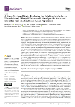 A Cross-Sectional Study Exploring the Relationship between Work-Related, Lifestyle Factors and Non-Specific Neck and Shoulder Pain in a Southeast Asian Population
