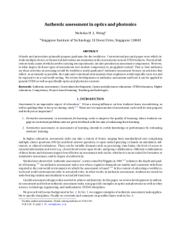 Authentic assessment in optics and photonics