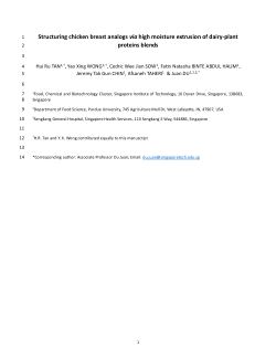 Structuring chicken breast analogs via high moisture extrusion of dairy-plant proteins blends