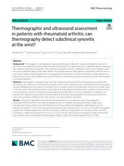 Thermographic and ultrasound assessment in patients with rheumatoid arthritis: can thermography detect subclinical synovitis at the wrist?