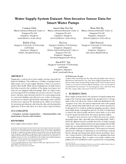 Water Supply System Dataset: Non-Invasive Sensor Data for Smart Water Pumps