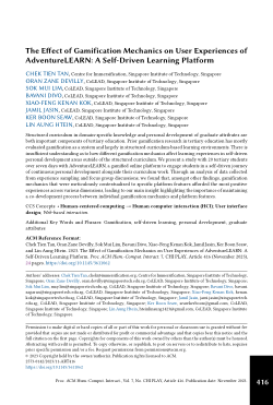 The Effect of Gamification Mechanics on User Experiences of AdventureLEARN: A Self-Driven Learning Platform