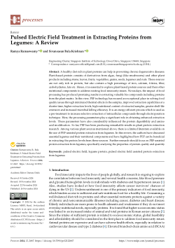 Pulsed Electric Field Treatment in Extracting Proteins from Legumes: A Review