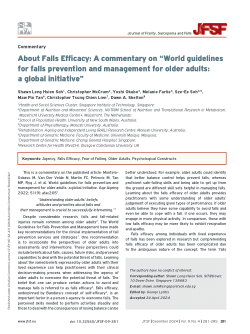 About Falls Efficacy: A commentary on “World guidelines for falls prevention and management for older adults: a global initiative”