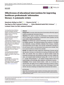 Effectiveness of educational interventions for improving healthcare professionals' information literacy: A systematic review
