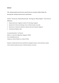 Setting analytical performance specification by simulation (Milan model 1b)