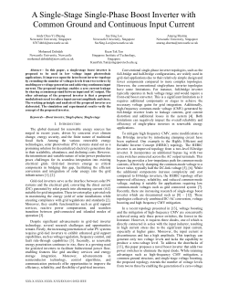 A Single-Stage Single-Phase Boost Inverter with Common Ground and Continuous Input Current