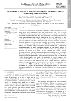 Determination of butyrates, a medicinal food to improve gut health-a chemical method using potassium triiodide.