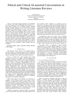 Ethical and Critical AI-assisted Conversations in Writing Literature Reviews.
