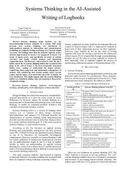 Systems Thinking in the Writing of Logbooks