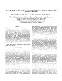 META REPRESENTATION LEARNING METHOD FOR ROBUST SPEAKER VERIFICATION IN UNSEEN DOMAINS