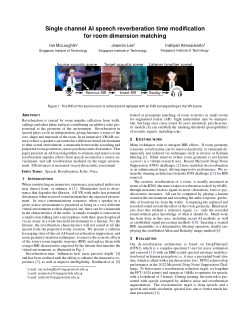 Single channel AI speech reverberation time modification for room dimension matching