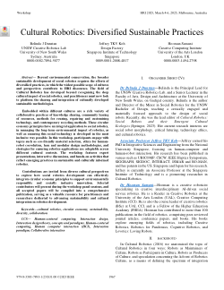 Cultural Robotics: Diversified Sustainable Practices