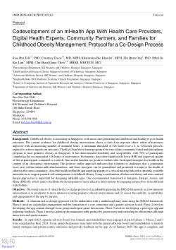 Codevelopment of an mHealth App With Health Care Providers, Digital Health Experts, Community Partners, and Families for Childhood Obesity Management: Protocol for a Co-Design Process
