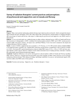 Survey of radiation therapists’ current practices and perceptions of psychosocial and supportive care in Canada and Norway