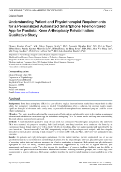 Understanding Patient and Physiotherapist Requirements for a Personalized Automated Smartphone Telemonitored App for Posttotal Knee Arthroplasty Rehabilitation: Qualitative Study