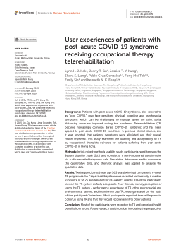 User experiences of patients with post-acute COVID-19 syndrome receiving occupational therapy telerehabilitation