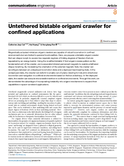 Untethered bistable origami crawler for confined applications