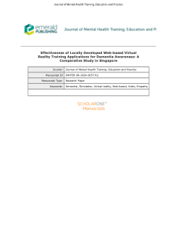 Effectiveness of locally developed Web-based virtual reality training applications for dementia awareness: a comparative study in Singapore