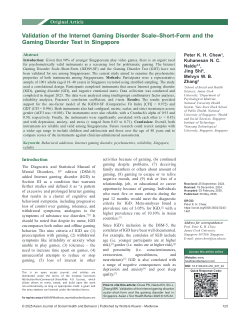 Validation of the Internet Gaming Disorder Scale–Short-Form and the Gaming Disorder Test in Singapore