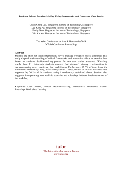 Teaching Ethical Decision-Making using Frameworks and Interactive Case Studies