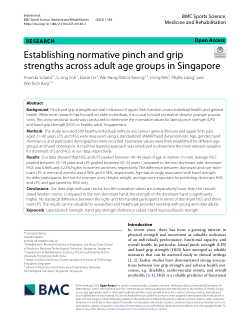 Establishing normative pinch and grip strengths across adult age groups in Singapore