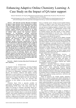 Enhancing Adaptive Online Chemistry Learning: A Case Study on the Impact of QA Tutor Support