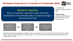 Workplace supervisors as coaches of transferable skills