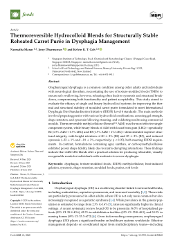 Thermoreversible Hydrocolloid Blends for Structurally Stable Reheated Carrot Purée in Dysphagia Management