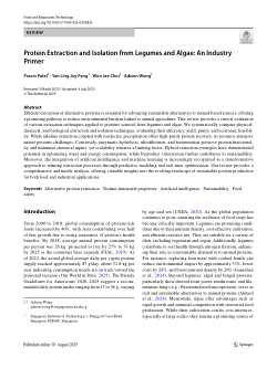 Protein Extraction and Isolation from Legumes and Algae: An Industry Primer