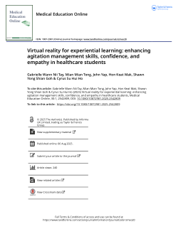 Virtual reality for experiential learning: enhancing agitation management skills, confidence, and empathy in healthcare students