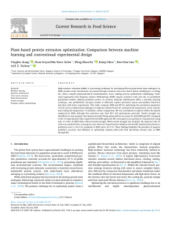 Plant-based protein extrusion optimization: Comparison between machine learning and conventional experimental design