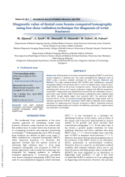 Diagnostic value of dental cone beams computed tomography using low-dose radiation technique for diagnosis of wrist fractures